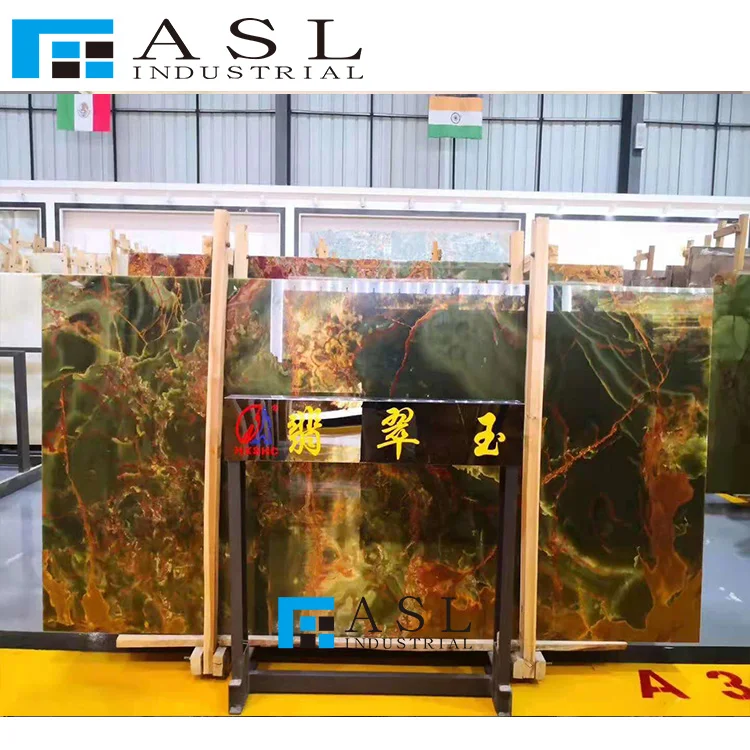 Emerald Green Onyx Cold Ice green onyx Luxurious Interior Decoration Jade Stone Onyx Slab Polished Background Wall