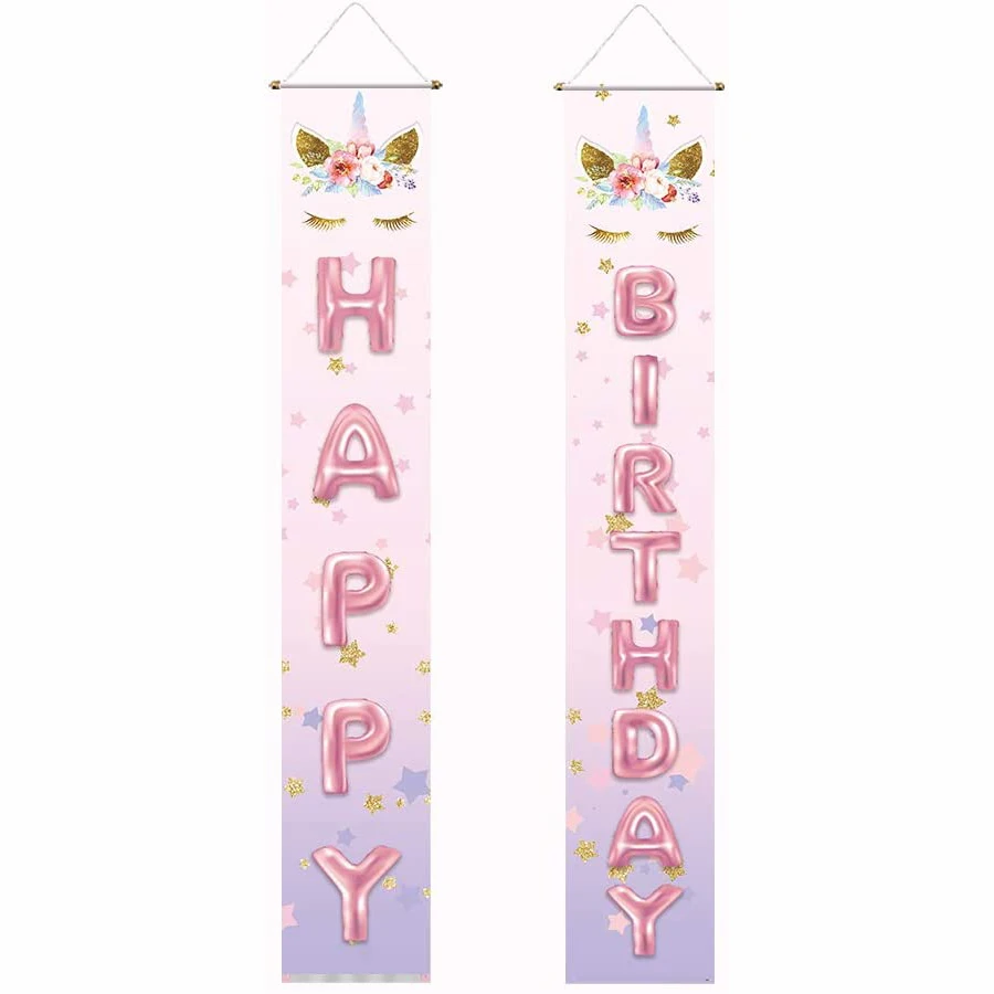 Custom Birthday Banner for Kids Children's 1st 2nd 3rd 5th Birthday Party Outdoor Decoration Supplies – 6ft x 3ft Wallart777 Large Happy Birthday Banner 