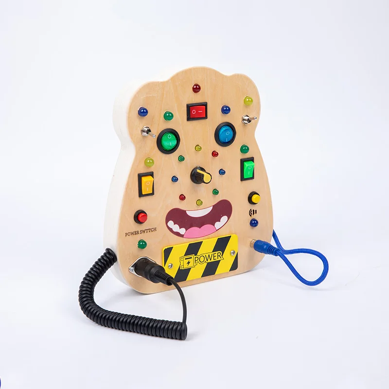 Jouets éducatifs pour enfants de haute qualité, led électronique, planche en bois pour bébé physique, jouets montessori pour tout-petits, usine