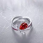Set Ruby The Fine Quality S925 Sterling Silver Plated 18K Gold Set With Ruby Ring With Certificate