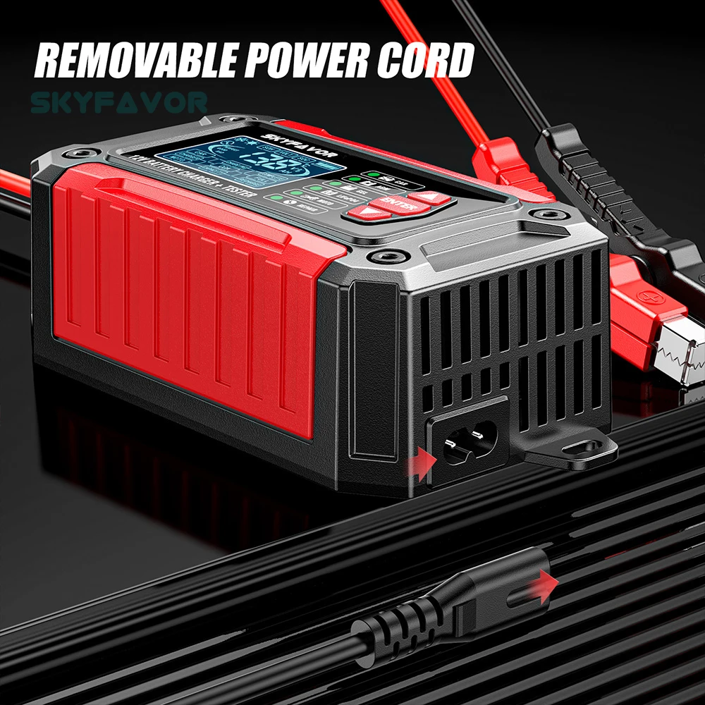 All in one car battery charger 12V 6A automatic gel agm lead acid battery analyzer CCA internal resistance tester & pulse repair