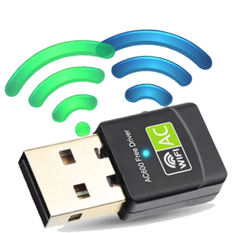 600Mbps Dual Band 2.4G/5G Wireless Lan Card USB PC WiFi Adapter 802.11AC Dongles 