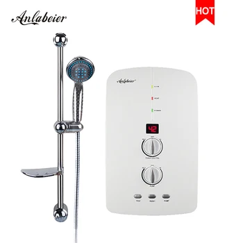 Pump instant portable tankless electric shower hot water heater with pump for bath shower 5500W