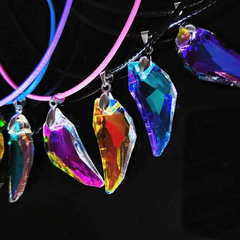 product new fashion in stock multi style women necklace crystal jewelry magical fairy glass pendent-38