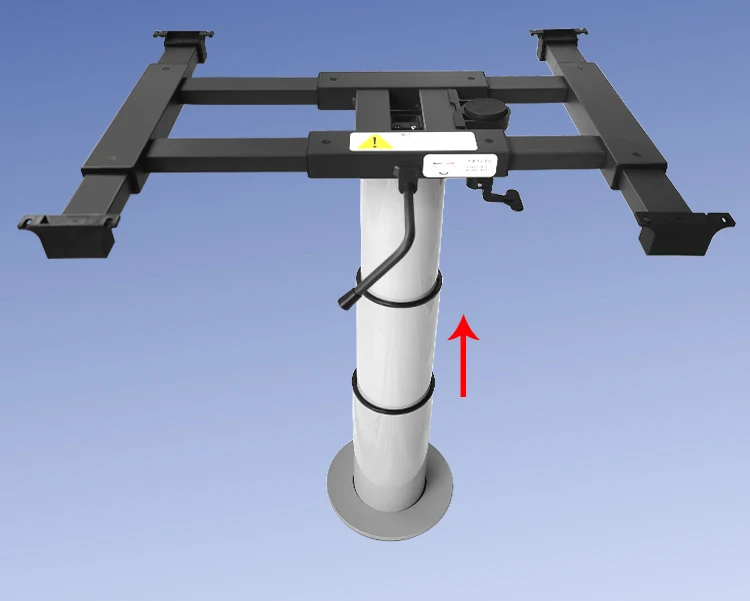 RV Table Leg Aluminum Pneumatic Lifting Desk Leg with Sliding Frame & Rotating Base Plate for Boat Marine Trailer Caravan