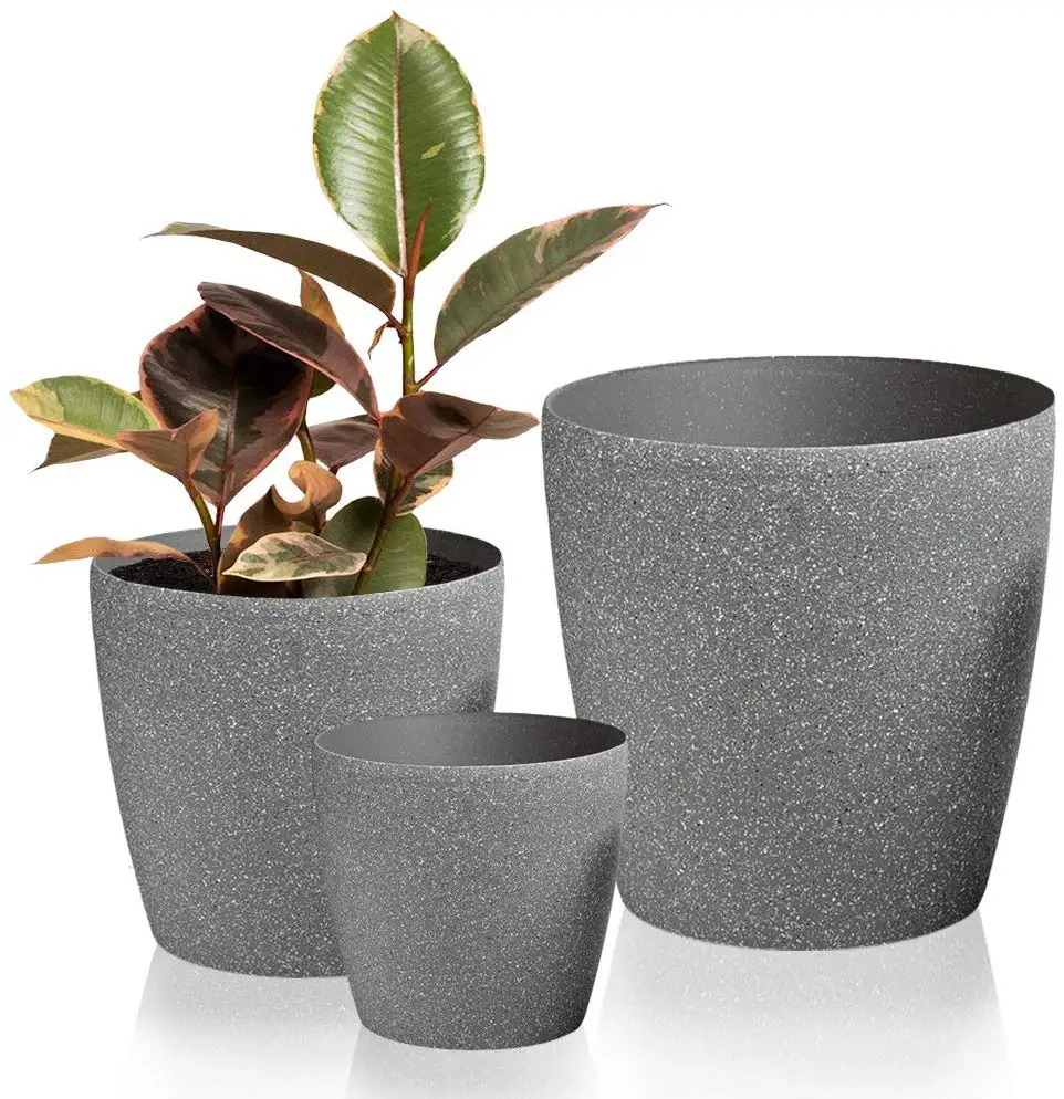 Grey Sandstone Round Small Middle Large Outdoor Flower Pots Planters Set Buy Besar Pot Bunga Pot Bunga Tanaman Pot Bunga Set Product On Alibaba Com