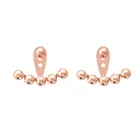 Pearl High Quality Beads Stainless Steel Crystal Pearl Rose Gold Plated Black Clover Girl Earrings Jewelry