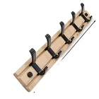 Hook Wood Wall Hangers Wall Hanger Hook Bamboo Over The Door Hook Wood Hook Wall 6-hook Wooden Hangers