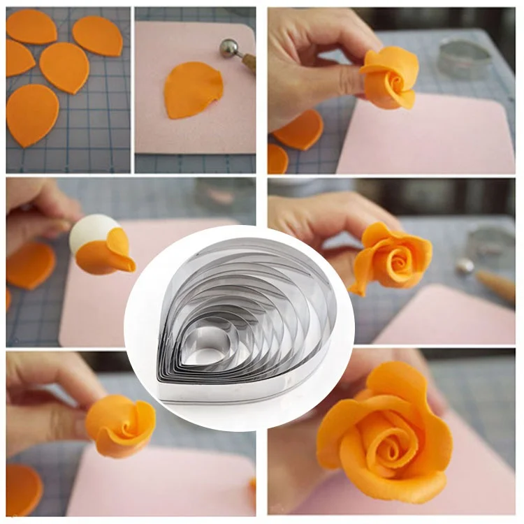 Custom 3D Lady Women Girl's Accessories Shaped cookie cutter non stick Stainless Steel Flower Fondant Biscuit Flower Cake Tools