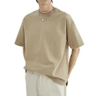 Shirt High Quality Solid Color Short Sleeve T-shirt Crew Neck Loose Fit OEM Mens Drop Shoulder Plain T Shirt Cotton