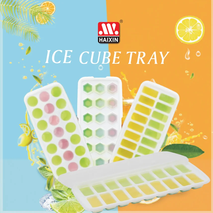 BPA Free Easy Release Stackable Silicone Ice Cube Tray For Freezer With Lid For Drink Cocktail