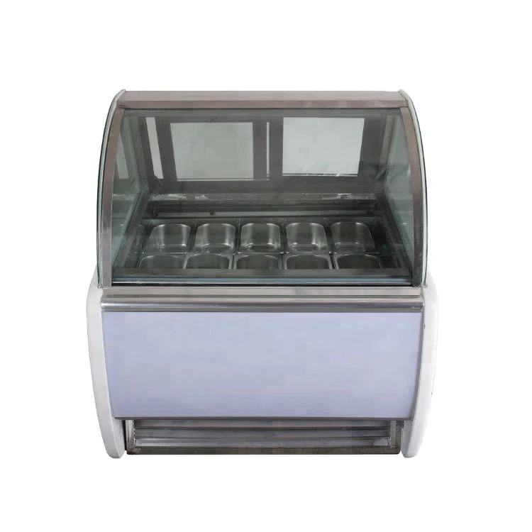 Gelato Showcase Freezer Popsicle Ice Cream Display Case Commercial Refrigerator 