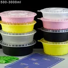 Container 3000ml Round Large Size Fast Food Disposable Takeout Food Container Lunch Box Packing