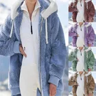 Autumn Jacket Hot Selling New Autumn Winter Loose Plush Zipper Hooded Jacket For Women