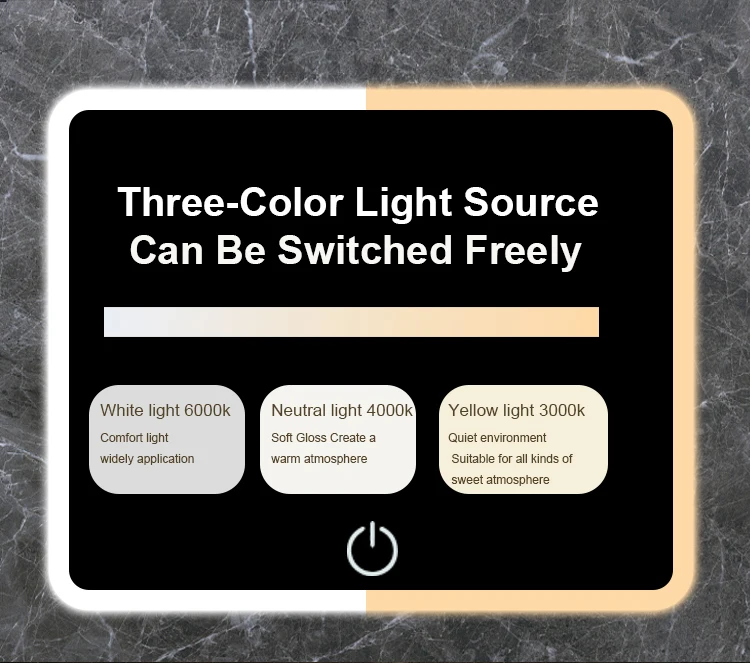 Modern LED Lighted Illuminated Bathroom Mirror IP44 Oval Pattern Glass Wall Defogger for Hotels and Apartments Mirror