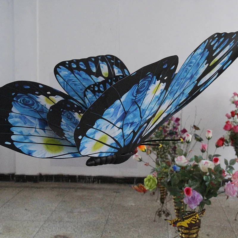 Promotional Outdoor 3D Butterfly Decorations Removable 40 CM Custom Butterfly Garden Decor