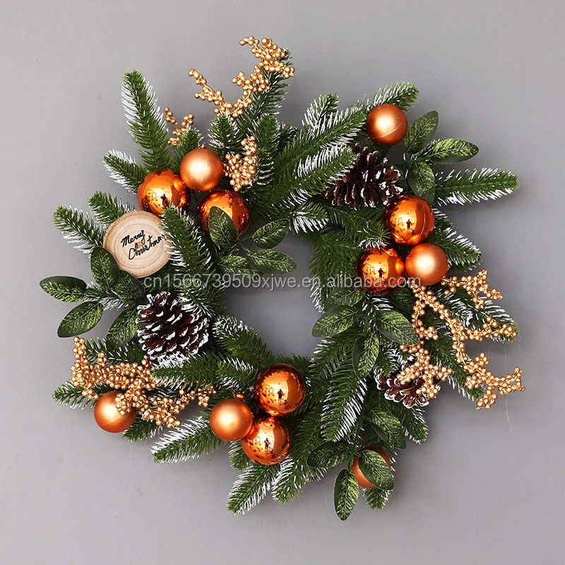 product 2025 online hot sale christmas wreath and garland set decorated 6pcs per pack-4