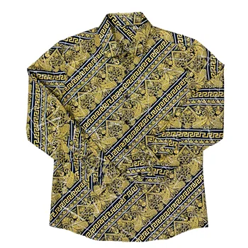 OEM ODM High Quality Digital Printing Stamping Process Polyester Spandex Custom Fashion Casual Long Sleeve Mens Shirts