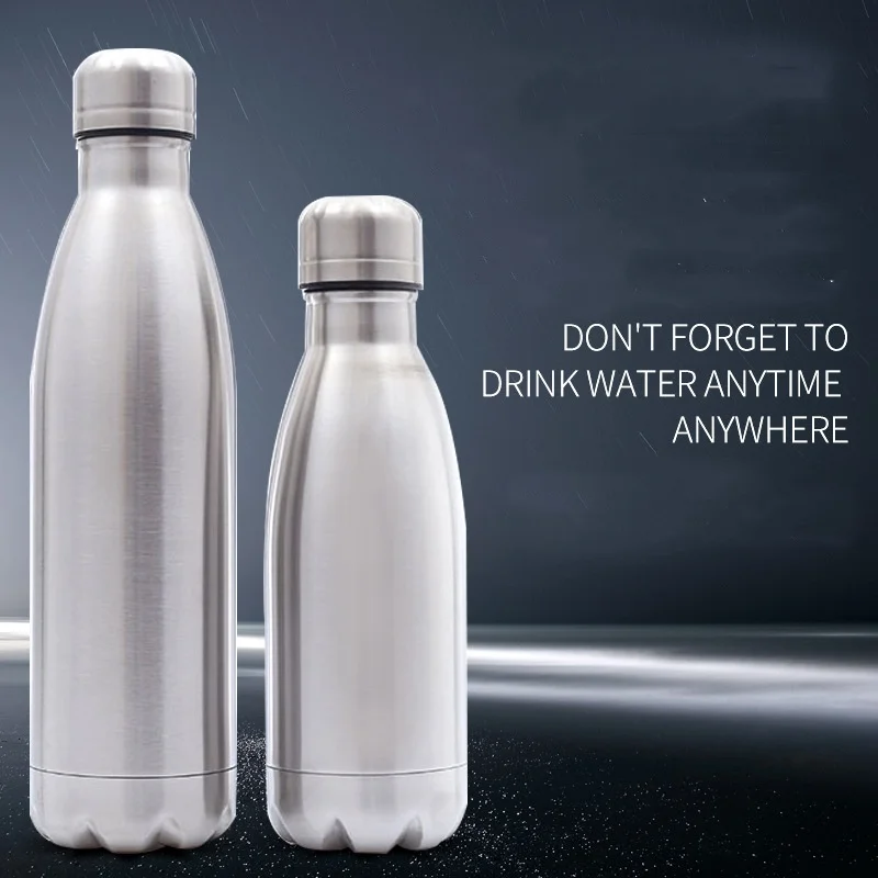 new Double wall stainless steel insulated water bottle logo sport bottle for outdoor metal car