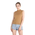 Sleeveless Sweater Vest Pure Color Knitted OEM Casual Top V-neck Sleeveless Ladies Sweater Vest