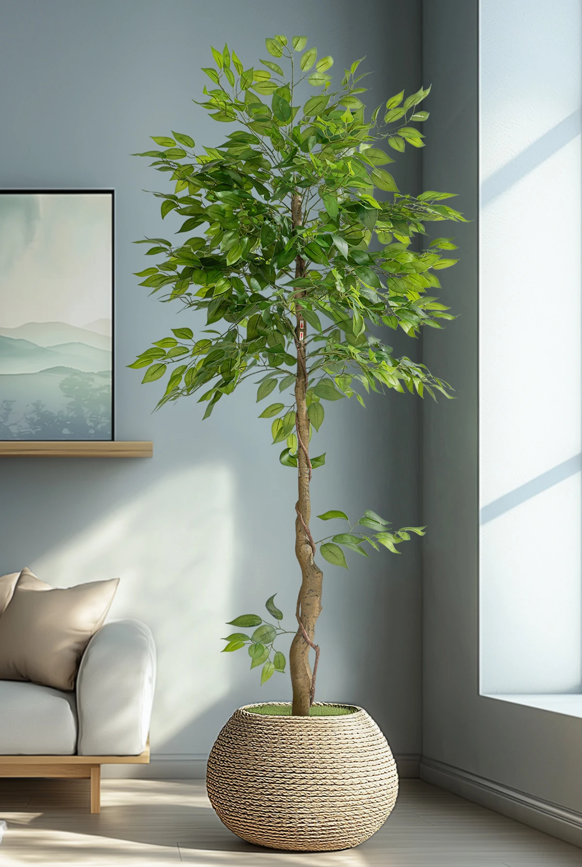 Home Outdoor Artificial Bonsai Plastic Ficus Religiosa Tree Green Indoor Christmas Space Decor High-quality Simulation Greenery manufacture