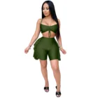 Suit Wholesale Fashion Vest And Shorts 2 Piece Set Ladies Clothes Apparel Sports Suit OEM ODM