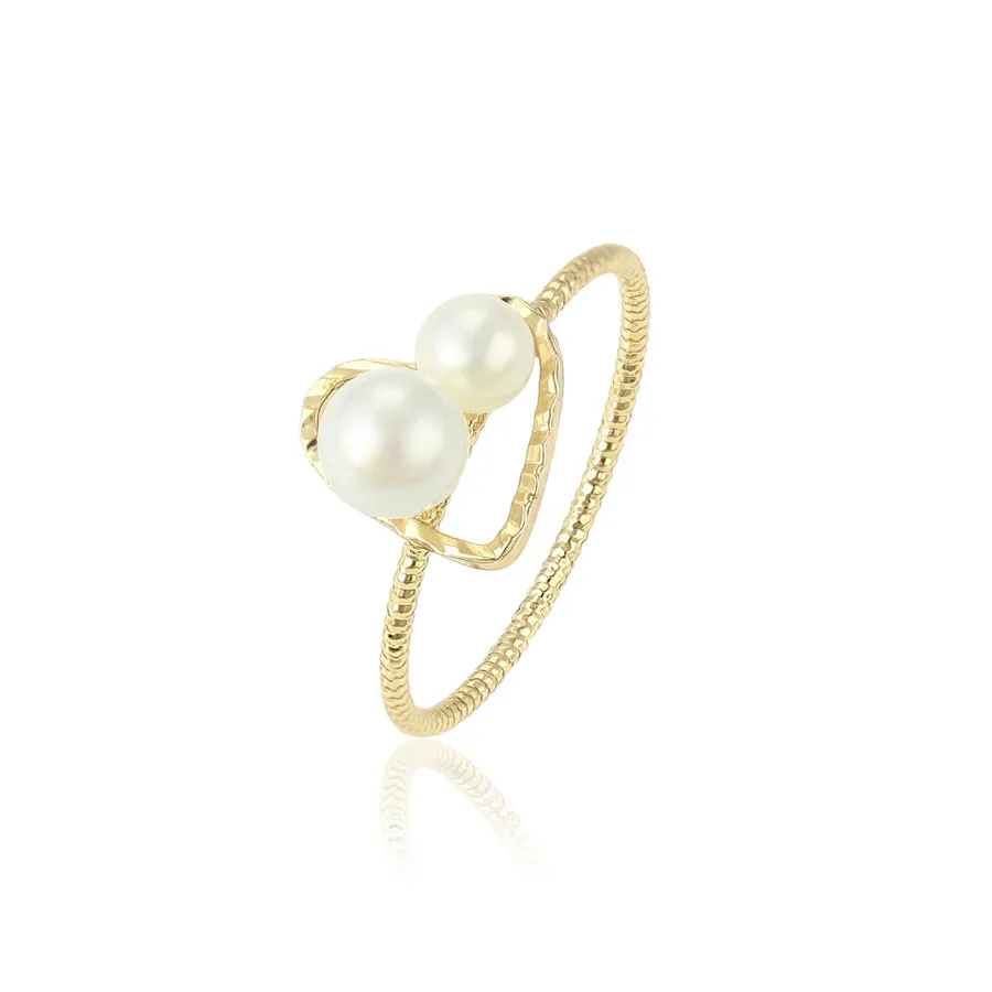 15336 xuping jewelry wholesale classic design cheap fashion pearl heart design 14k gold plated ring