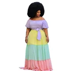 Afro African Girl Plus Size Dress 1 Shoulder Fleece Wrinkle Cake Dress With Belt Is Fresh And Sweet