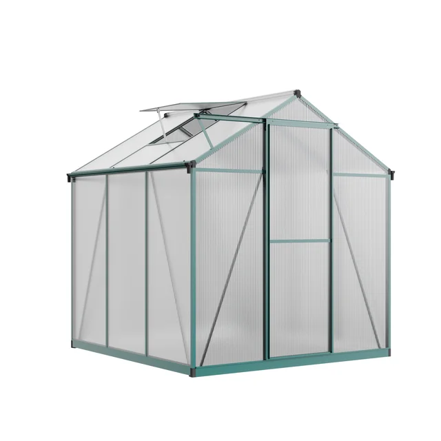 183*187*195 Green Small Polycarbonate and Aluminum Frame Outdoor Greenhouse with Fast and Easy Installation