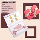 Natural Real Quartz Jade Rollers And Gua Sha Set Marble Pink De Jade Stone Facial Roller Massager Sets No Logo Label