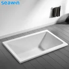 Bath DDP Service Bathroom Fiberglass White Large Bathtub Deep Soaking Alcove Drop In Bath Tub