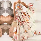 Wholesale Hot Selling Women Maxi Sexy Hollow Printing Beach Summer Long Dresses Beach Maxi Dresses