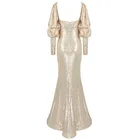 Gowns Gowns A4866 High Quality Puff Sleeve Bandeau Sequins Ball Gowns Women Evening Dresses