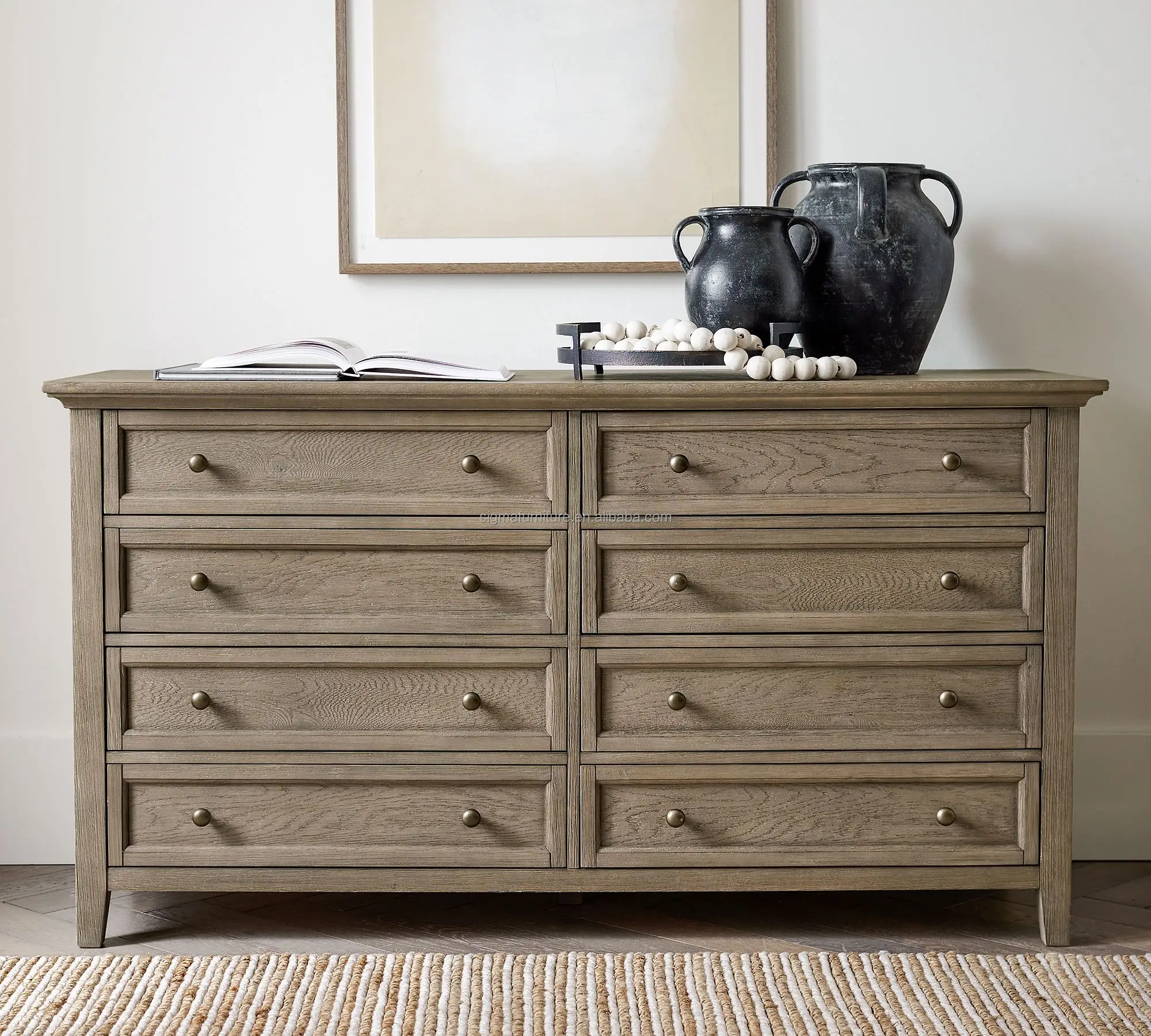 bedroom dresser bedroom furniture oak 8-drawer wider dresser