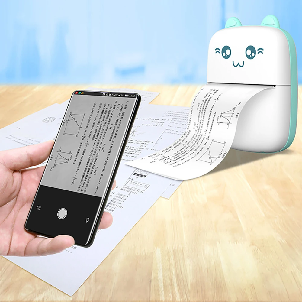 Top Seller Portable Mini Mobile Phone Thermal Printer Wireless 200 DPI Photo Label Memo Wrong Question Printing with USB