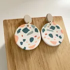 Earrings Chunky Earrings Wholesale Handmade Soft Pottery Earrings Women Jewelry Daisy Chunky Round Polymer Clay Earrings