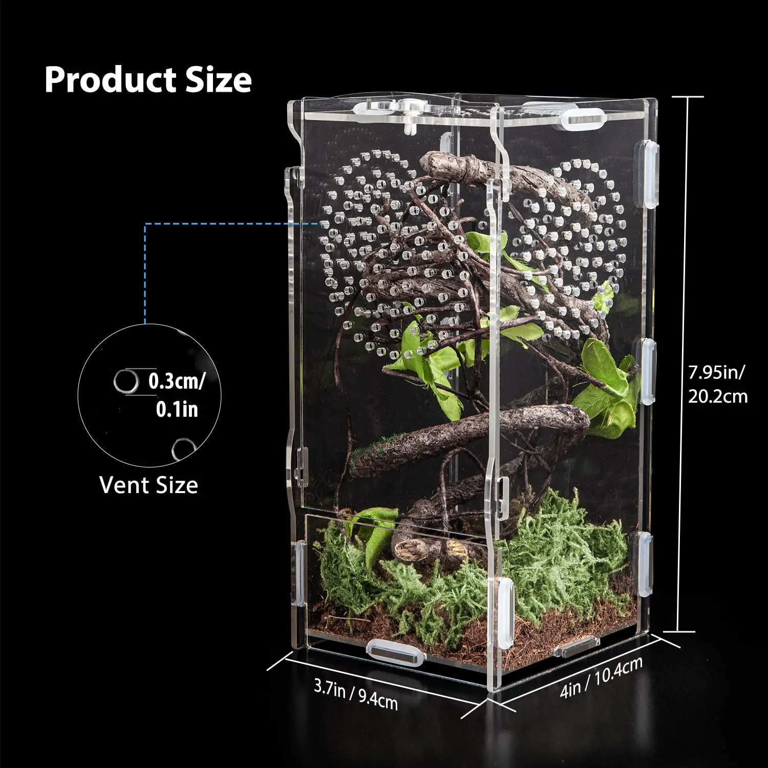 product jumping spider enclosure acrylic praying mantis habitat insect terrarium small reptile cage accessories with secure lock-5