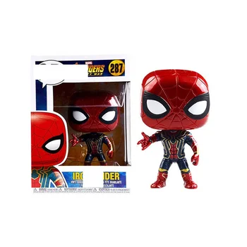 Spider Man Iron Spider kids toys FUNKO POP Hero Collection Model Toys 287# vinyl figures PVC super hero Action Figure Toys