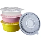 Box Customized 3000ml Large Capacity Round Disposable Plastic Lunch Box For Fast Food
