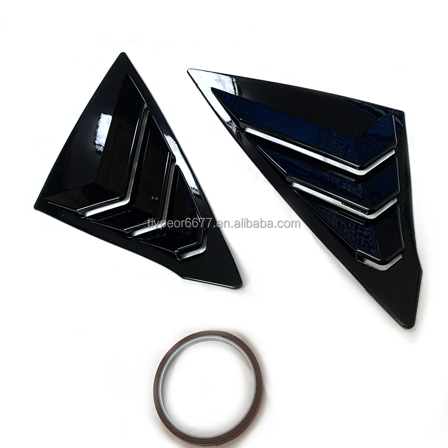 product rear side window louvers compatible for honda civic sedan accessories 2020 2022 racing sport style air vent scoop cover-5