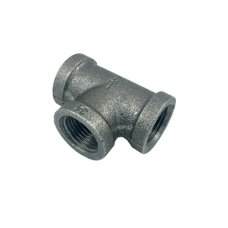 Black Malleable Iron Pipe Fitting BSP 1/2" & 3/4" Tee Equal 