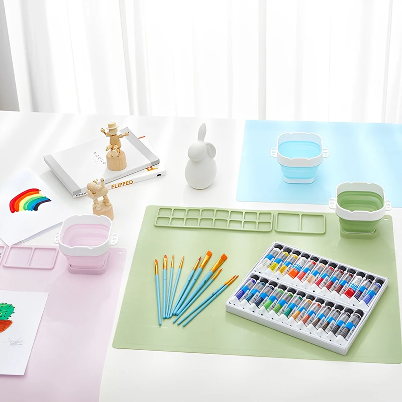Education Silicone Mat Art, Craft Mats, Silicone Painting Mat With Cup