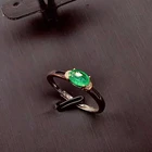 Emerald Ring Cheap Hot Sale Top Quality Emerald Inlaid 925 Silver Green Ellipses Main Stone4*6mm Emerald Ring