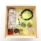 Gem Stone Wholesale Natural Spiritual Healing Gem Californian White Sage 7 Chakra Raw Stone Set