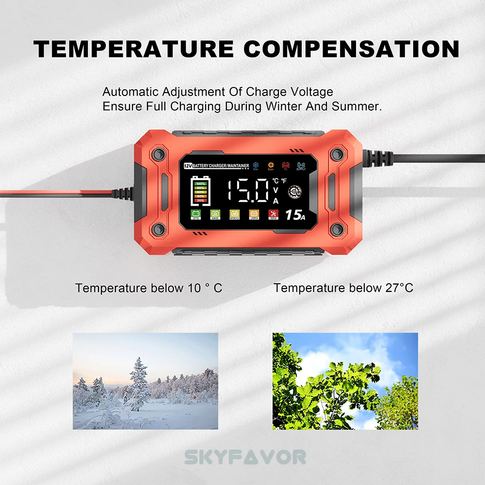 New products 12V battery charger 12V 15A power supply function automatic Universal agm gel lead-acid lifepo4 battery charger