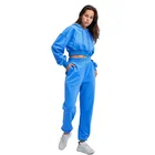 Set Sports Women Cotton Spandex 2 Piece Set Hoodie Sports Wear Tracksuit For Women
