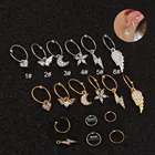 Stainless Steel Earrings New Product Stainless Steel Earrings Zircon Pendant Lightning Earrings