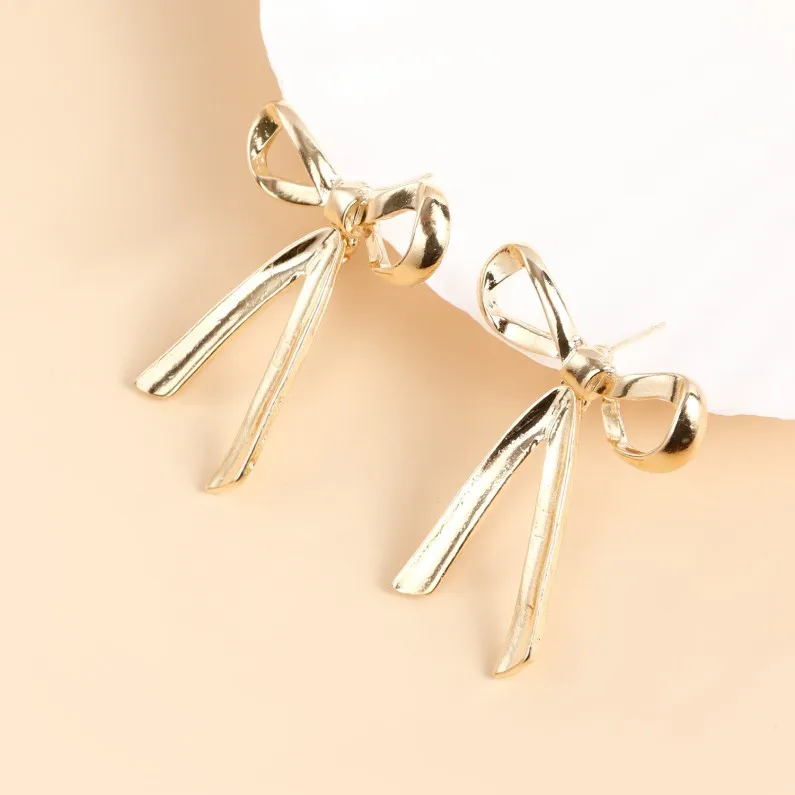 High Quality Bow Knot 925 Sterling Silver 18k Gold and Silver Pendant Earrings Women Luxury