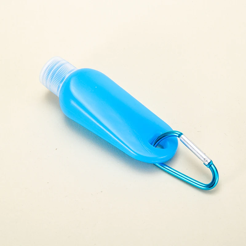 Refillable Empty Containers Flip Lid Travel 30 50 60 100 ml Plastic Squeeze Bottles With Keychain Hook details