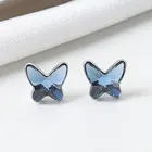 Stud Austrian Butterfly Crystal Rhinestone Stud Earrings 925 Sterling Silver Simple Exquisite Jewelry New Design